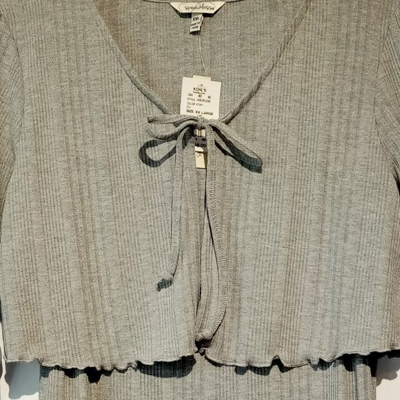 Juniors/Womens 2 pc Dress Set   Dress and Crop Jacket  Grey  XXL Ribbed Knit NWT - Picture 5 of 8